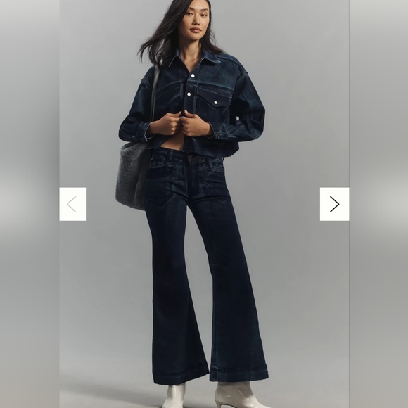 Pilcro Denim - Pilcro Retro Flare Mid‑Rise Jeans • Dark Wash • Size 30